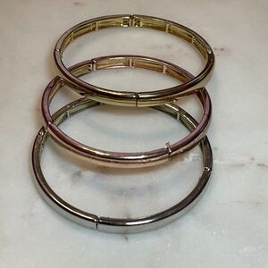 Multi-Tone Metal Stacking Stretch Bracelets